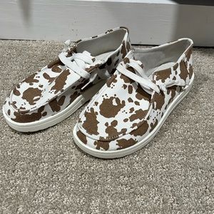 Hey dude style cow print slip-ons